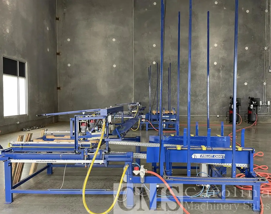 Used 2022 PALLET CHIEF PCII PALLET NAILERS WITH STACKERS & COMPRESSORS Nailers British Columbia CA | CAROLINA MACHINERY SALES #1285448