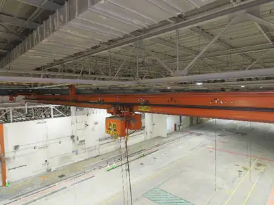Cleveland Tramrail P&H 1/2 Ton Single Girder Underhung Bridge Crane 45' 10" Span