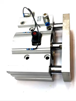 USED SMC COMPACT GUIDED CYLINDER  W/ M9 SENSORS