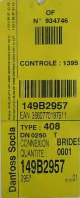 NEW DANFOSS SOCLA 149B2957 CHECK VALVE TYPE 408 10" DN0250 EN12050-4 2476314