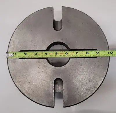 D1-6 LATHE CHUCK ADAPTER BACK PLATE, 10" DIAMETER, 2-1/4" THRU HOLE, 2 PINS
