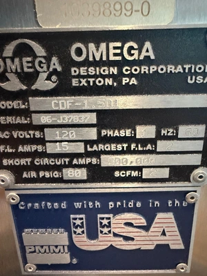 Used OMEGA DESIGN CDF-1.5D1 Desiccant Fillers New Jersey US | Leo’s engineering #1548409