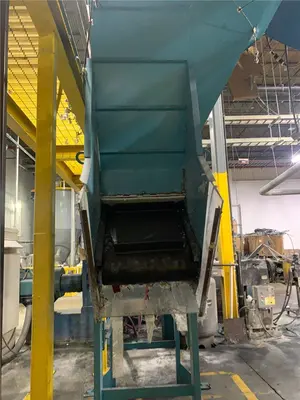 Bunting Used Incline Conveyor with Metal Separator, 22' Long x 25" Wide