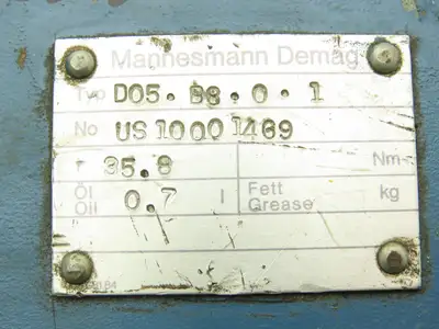 Mannesmann Demag D05-B8-0-1 Crane Drive Gearbox 35.8 Inline Reducer 30mm Shaft