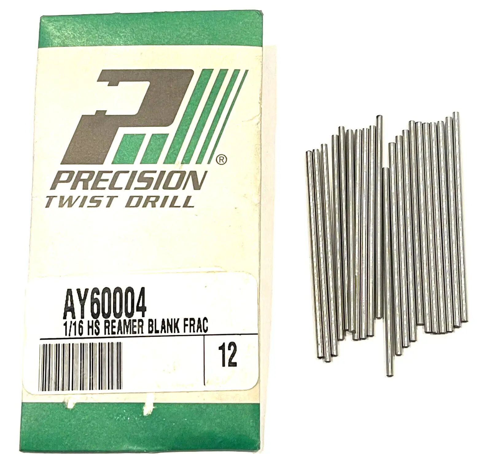Precision Twist Drill 1/16" HSS Reamer Blank Bright Finish USA Made 12 Pack