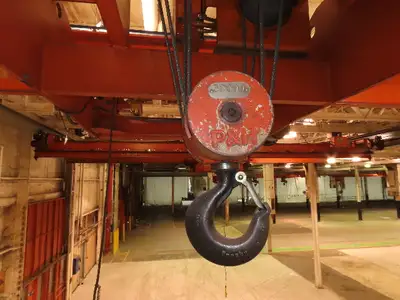 Cleveland Tramrail P&H 15 Ton Double Girder Underhung Bridge Crane 34' 10" Span
