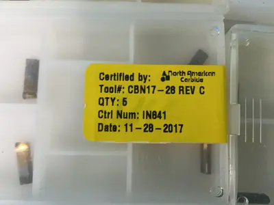 New | in-Stock 2017 NORTH AMERICAN CARBIDE CBN1728 Tooling & Accessories (Other) Ohio US | HGR 24 #1343850