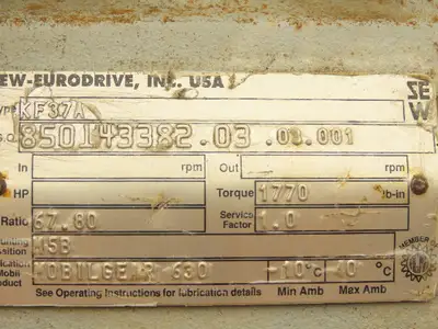 Sew-Eurodrive KF37A Reducer Gearbox for Gearmotor 67.8 Ratio 1" RH Output