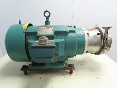 Tri-Clover Tri-Flo 3x2" Stainless Centrifugal Pump Semi-Open Imp 20Hp 3Ph 460V