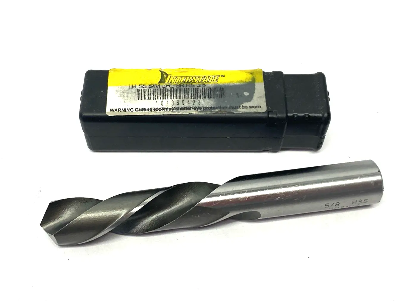 USED INTERSTATE MACHINE DRILL 118° SPIRAL FLUTE S/M DRL BR 5/8" HSS LH