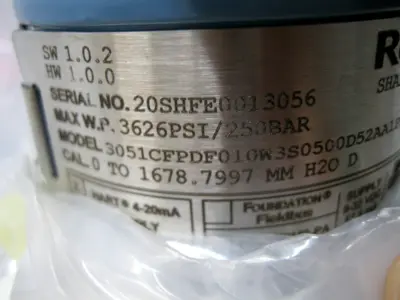 NEW Rosemount 3051 CFP DF010W3S0500D52AA1P2V1V2QC1Q8Q4E5M5CNG7387