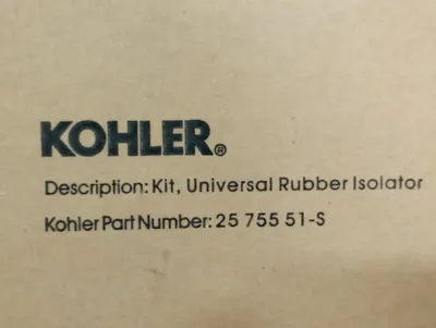 Kohler 25 755 51-S Universal Rubber Isolator Kit GEN50 PRO37 PRO64 PRO90 New NIB