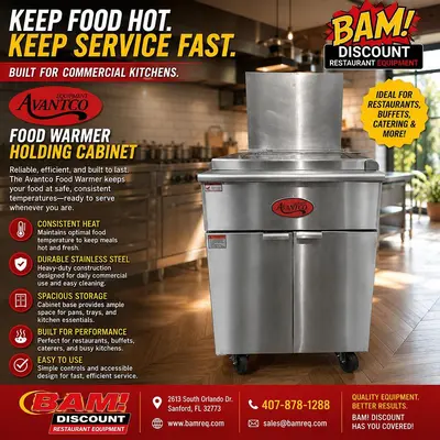 Used AVANTCO 177FBF1824LP Countertop Display Warmers Florida US | BAM Discount Restaurant Equipment #1229855