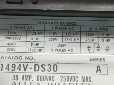 USED ALLEN BRADLEY 1494V-DS30 SER A