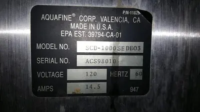 USED AQUAFINE @ SCD-1000 ACS98010