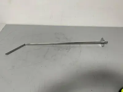 USED FLUID LINE 35" STAINLESS STEEL SIPHON TUBE W/ SLANTED OUTLET & 3/4" SANITARY FIT