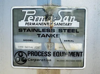 USED 1984 PERMA-SAN 1000 GALLON JCVC