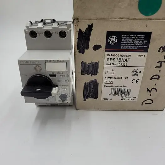 New | in-Stock GE GE INDUSTRIAL GPS1BHAF 3-POLE *NEW* GPS1 MANUAL MOTOR STARTER 600-VOLT AC 6.3 A IN BOX Starters | ND Industrial Surplus #1225449