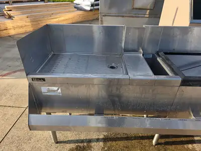 Used Perlick Used 108" Perlick Back Bar Undercounter sink - SB2 - SS369 Underbar Equipment Illinois US | Falcon Restaurant Supply #1373782