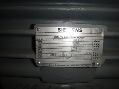 Siemens 60 hp, 1800 rpm motor
