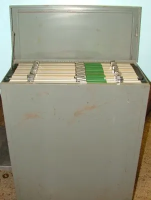 QTY. 1. BLUE PRINT FILE CABINET 28X12X42 13 SLOTS ...