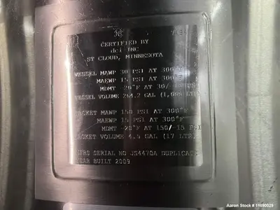 DCI 1,000 Liter Reactor – Jacketed Emulsification Mixing Tank