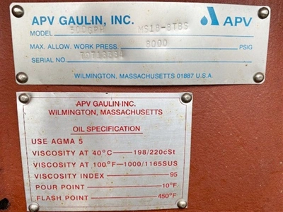 Used GAULIN _UNKNOWN_ Homogenizers Connecticut US | DMC Industries #1356751