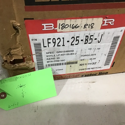 Baldor LF921-25-B5-J Gearmotor Speed Reducer 25:1 Ratio 1750 RPM Nema 56C Right Shaft