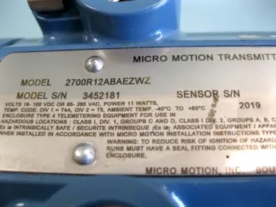 USED Micro Motion 2700 R12 AB AEZWZ
