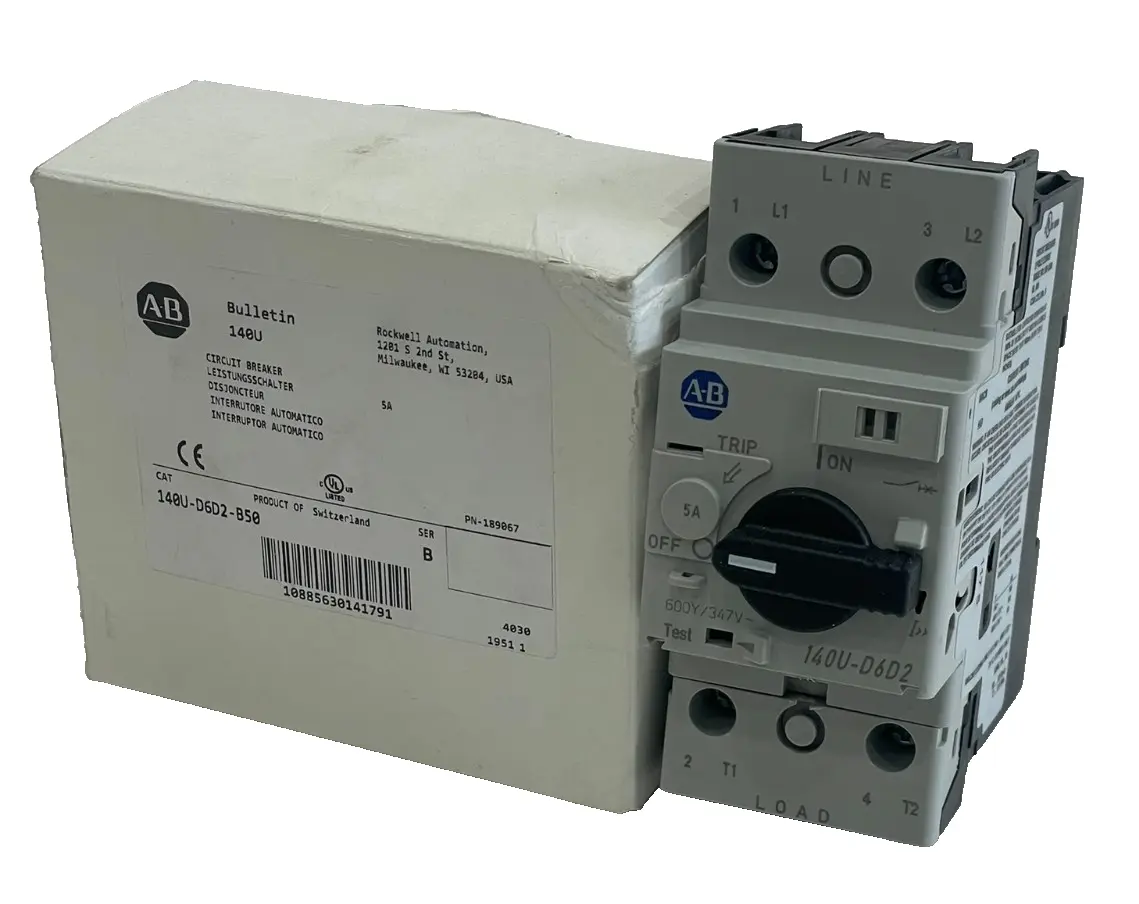 ALLEN BRADLEY 140U-D6D2-B50 CIRCUIT BREAKER SER. B 140UD6D2B50 NEW,SURPLUS