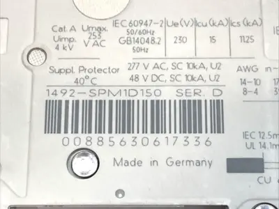 USED ALLEN-BRADLEY SERIES D 15A CIRCUIT BREAKER