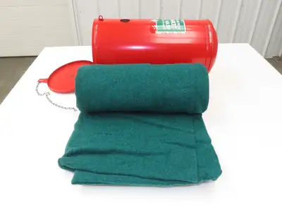 Cotton Goods Vintage Fite Rite Woolen Fire & First Aid Blanket With Cannister