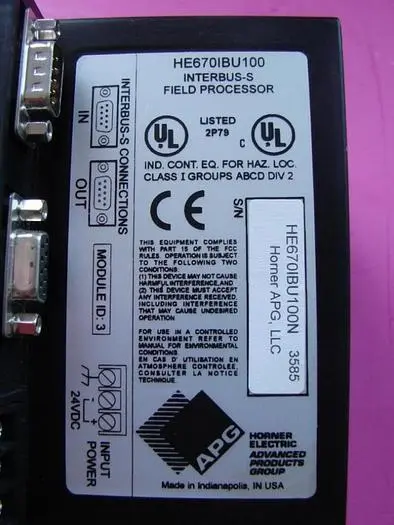 Used HORNER ELECTRIC HE670IBU100 Misc Electrical & Power Parts | Ideal Machinery #665642