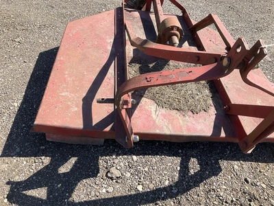 60” three point brush hog, three point mount is bent, no PTO shaft, no-flat rear caster, was able to...