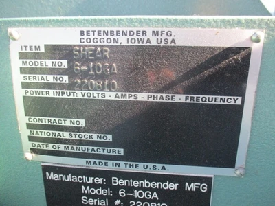 USED BETENBENDER 6-10GA