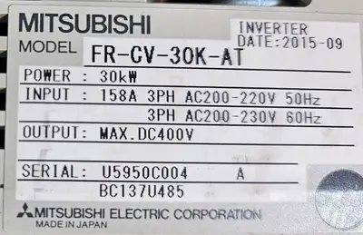 Mitsubishi FR-CV-30K-AT Inverter (BIN752)