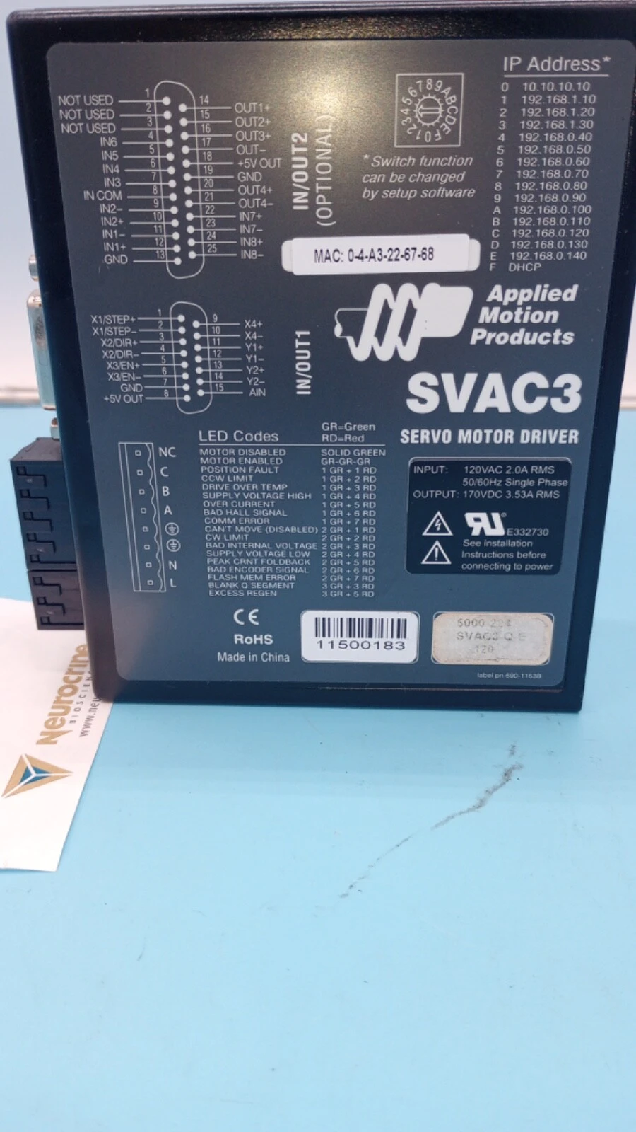 USED APPLIED MATERIAL PRODUCTS SVAC3-Q-E120