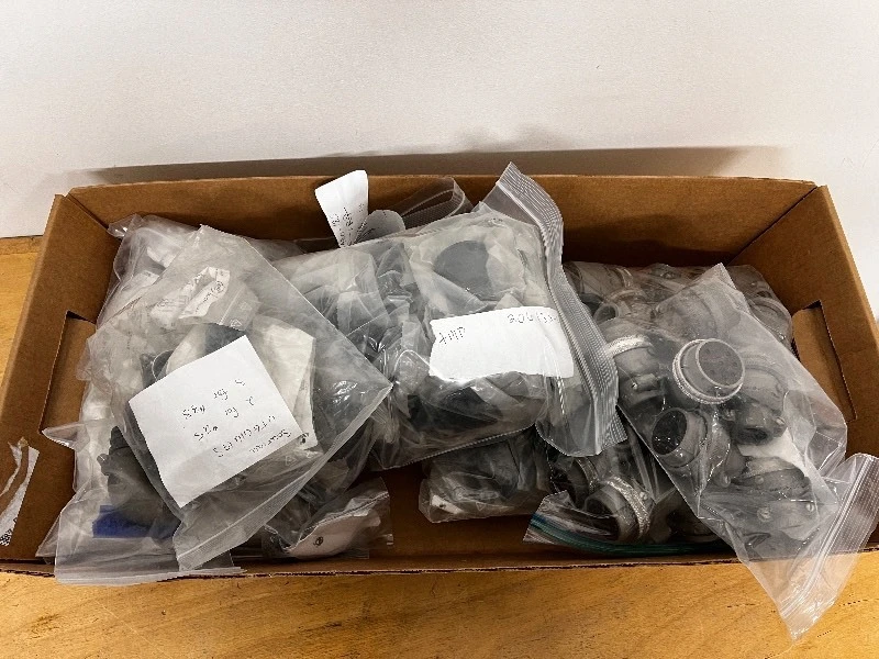 Large Lot of Industrial Electrical Connectors and Accessories in Assorted Bags