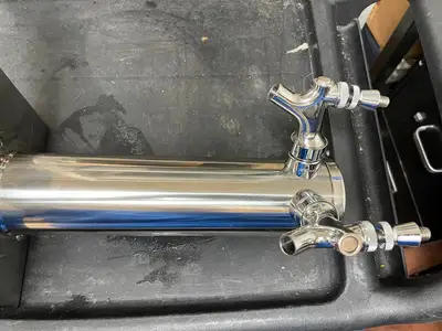 Used Krome Dispense Used Krome Dispense 3" Stainless Double Beer Tower Bar Tap w/ Clamp Base Beer Equipment Illinois US | Falcon Restaurant Supply #1376443