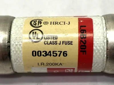 USED LITTELFUSE POWR-GARD CURRENT LIMITING FUSE CLASS J 600VAC 6A