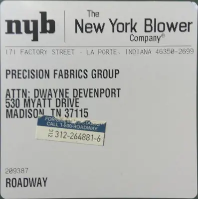 USED NEW YORK BLOWER 222 PLR