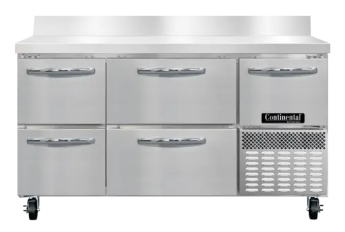 Continental FA60NBS-D 60" W Worktop Freezer W/ (3) Sections, (1) Door, (4) Drawers, 115v