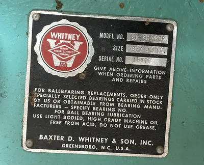 USED WHITNEY DOUBLE SPINDLE SHAPER