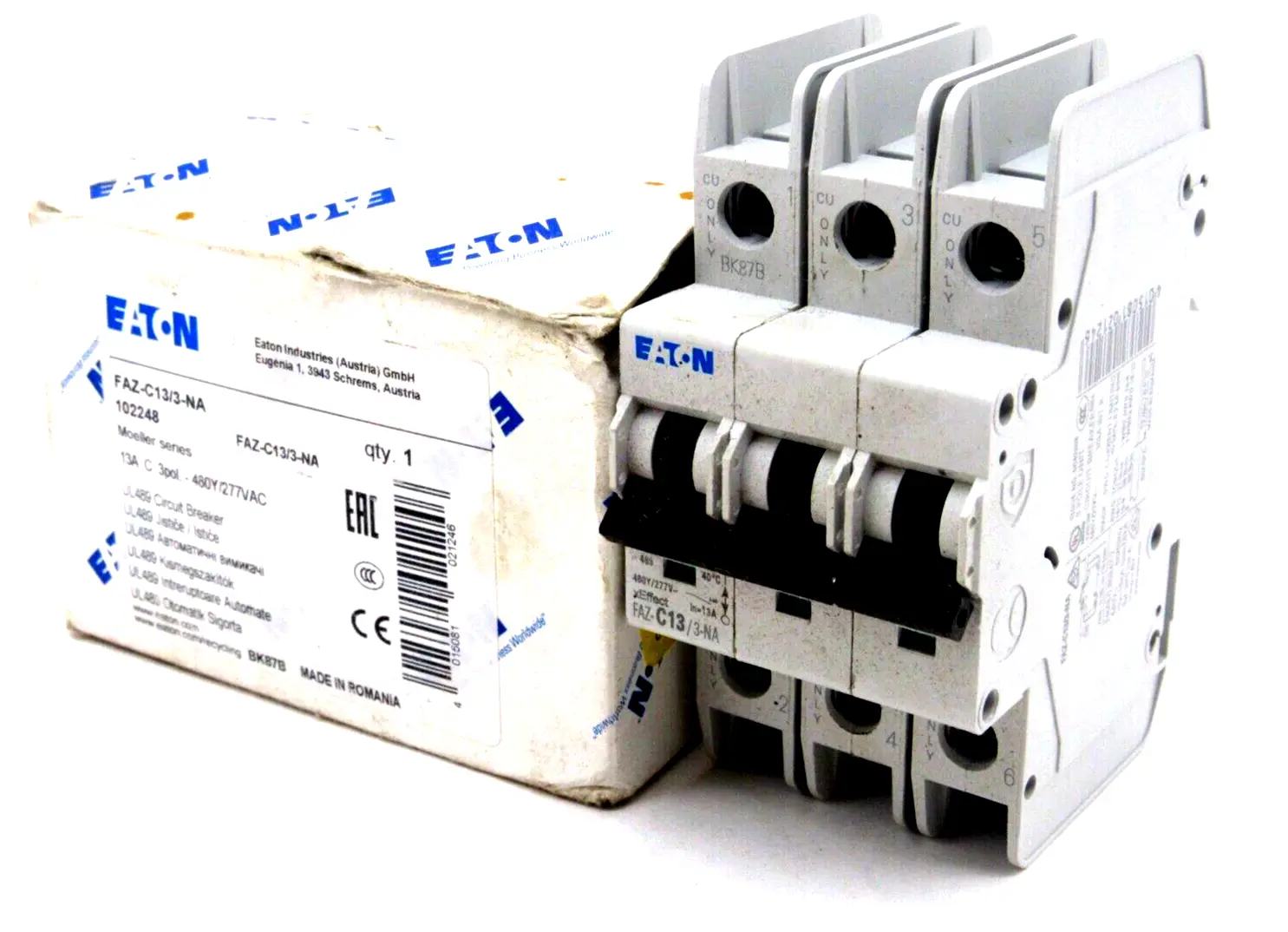 NEW EATON CORPORATION FAZ-C13/3-NA CIRCUIT BREAKER FAZC133NA