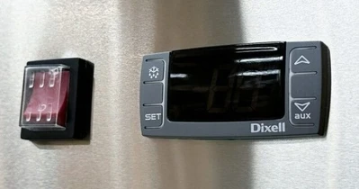 171-0059 82” Stainless Steel Self Contained 3 Door Reach In Freezer
