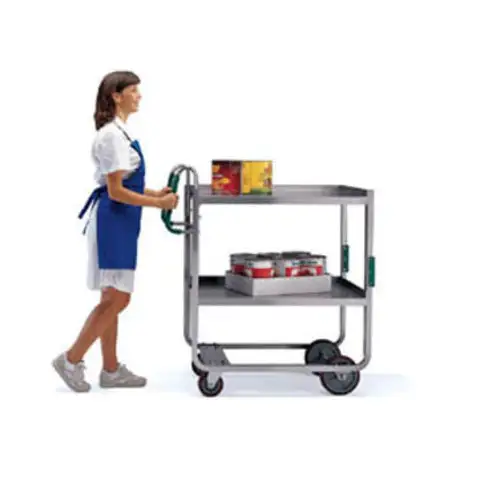 Lakeside 7130 2 Level Stainless Utility Cart w/ 1000 lb Capacity, Raised Ledges