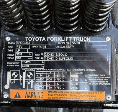 USED 2019 TOYOTA 8FGCU32