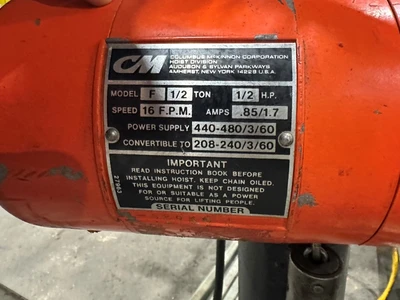CM F 1/2 ELECTRIC CHAIN HOIST