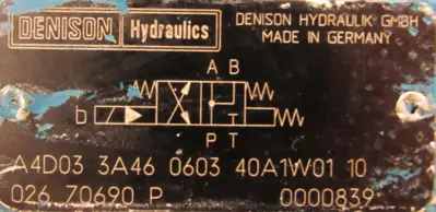 REFURBISHED DENISON A4D03-3A46-0603-40A1W01-10 SOLENOID VALVE 026-47189-0