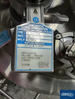 USED Mueller 150 LIter Mueller Reactor, 316L S/S, 35/60#